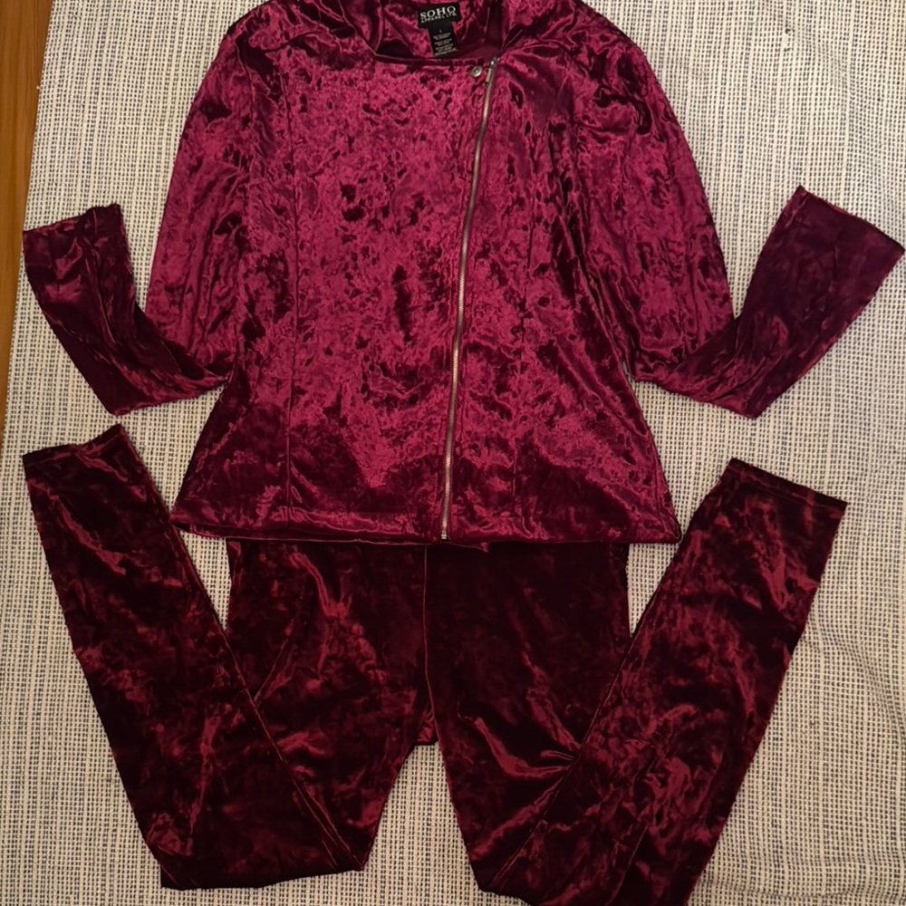 Soho Apparel Luxe Velvet Tracksuit